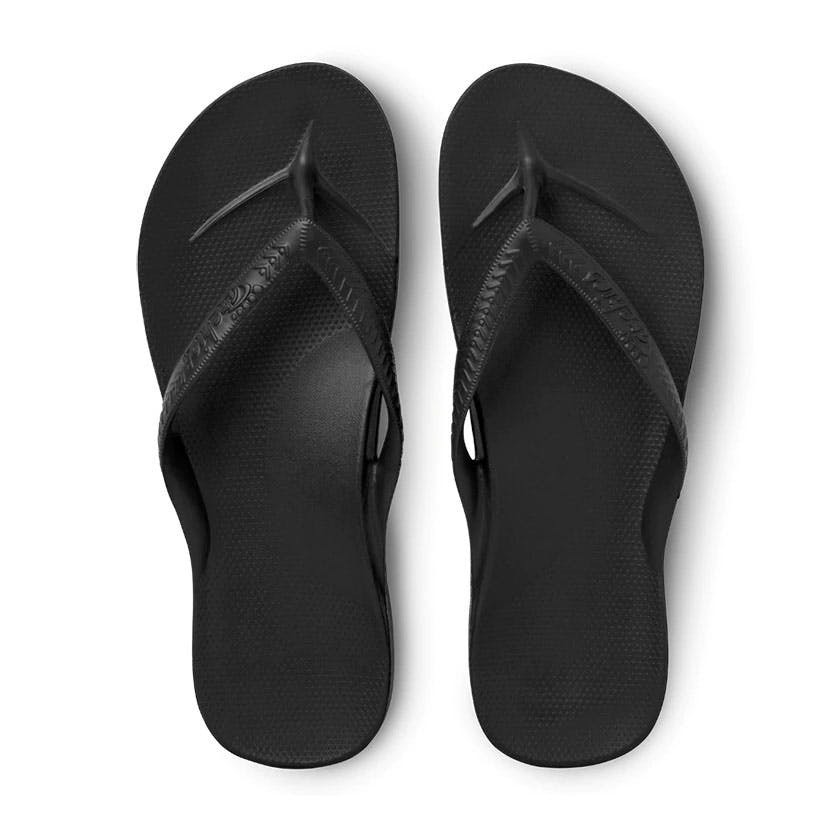 Archies Arch Support Flip Flops in Black